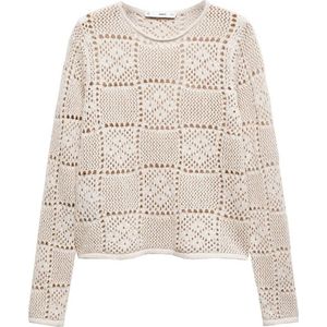 Mango gehaakte crochet trui beige