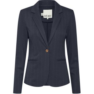 ICHI getailleerde blazer IHRUTI met krijtstreep donkerblauw/wit