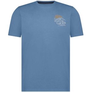 State of Art T-shirt met printopdruk blauw