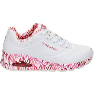 Skechers Uno Loving Me sneakers wit/rood/roze