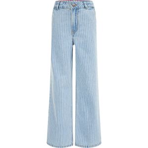 WE Fashion Blue Ridge high waist wide leg jeans met krijtstreep bleached denim