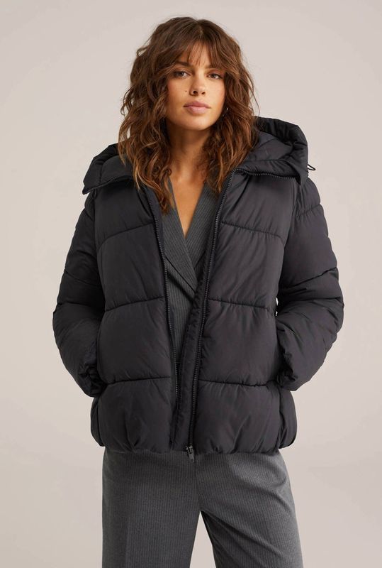 WE Fashion - Dames gewatteerde pufferjas - Zwart
