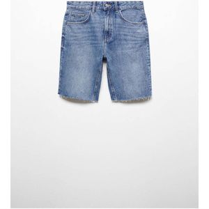 Mango straight fit short medium blue denim