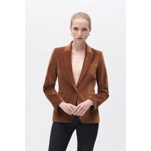Caroll fluwelen regular blazer taupe