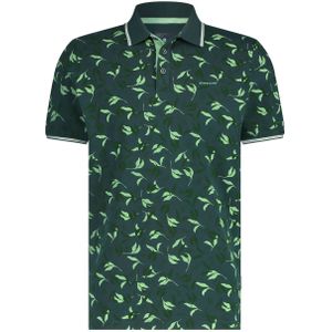 State of Art regular fit polo met all over print groen