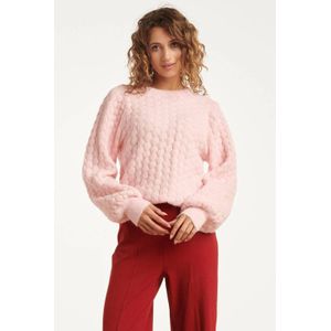 Smashed Lemon - Gebreide Top - Babyroze - Losvallend - Korte Lengte