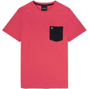 Lyle & Scott regular fit T-shirt met logo x178 electric pink / dark navy
