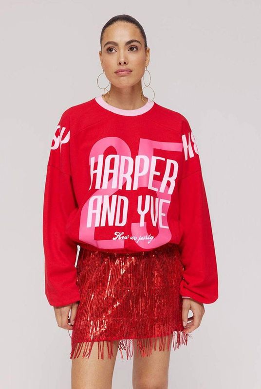 Harper & Yve - DW25Y503 - Sweater - Rood