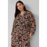 s.Oliver Curve bohemian jurk met paisley print donkerbruin