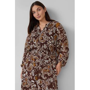 s.Oliver Curve bohemian jurk met paisley print donkerbruin