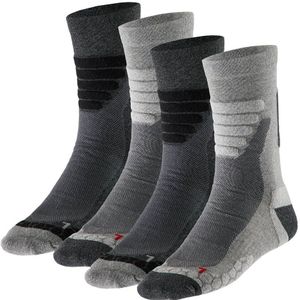 Xtreme Wandelsokken - set van 4 Zwart/Grijs