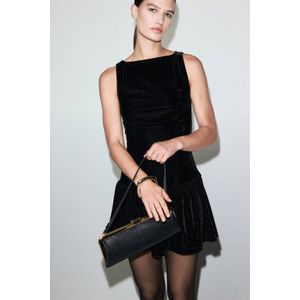 Mango fluwelen jurk zwart