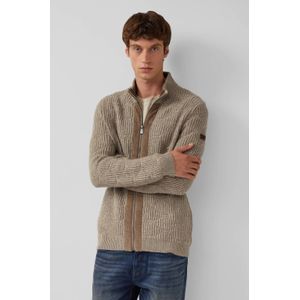 Vest - Wolmix - Gestructureerd Ontwerp - Opstaande Kraag - Metalen Ritssluiting