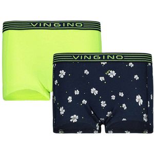 Vingino short - set van 2 donkerblauw/neon geel