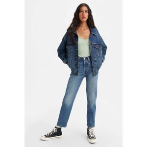 Levi's 501 cropped straight fit jeans medium blue denim