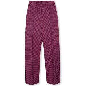 Refined Department high waist straight fit pantalon met pied-de-poule roze