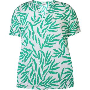 Zhenzi top met all over print groen/wit