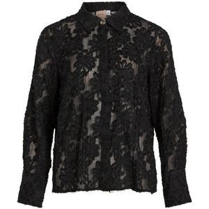 Rouge by Vila gebloemde semi-transparante blouse VIKYOTO zwart