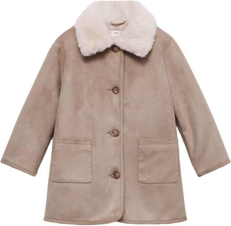 Mango Kids - Jas - Zacht - Met Knoopsluiting - Lange Mouwen