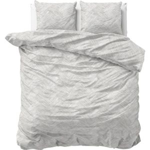 Sleeptime - Dekbedovertrek Rattan - Zilvergrijs - 200x200x220 + 2 Kussenslopen 60x70