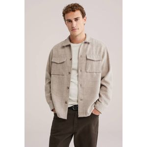 WE Fashion Heren regular fit geweven overshirt met ruit