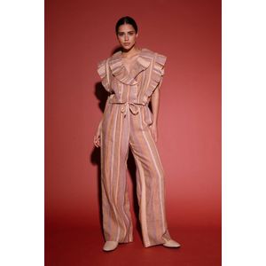 AMAYA Amsterdam linnen straight high waist broek multi