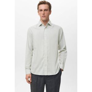 Mango Man Regular gestreepte casual overhemd groen