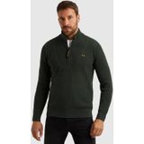 PME Legend - Heren Trui - Groen - Kabelpatroon - Opstaande Kraag met Rits