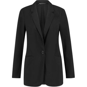 Expresso travelstof getailleerde blazer zwart gebreid