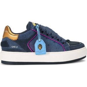 Kurt Geiger Southbank leren sneakers denimblauw