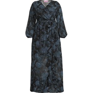 Curviss gebloemde maxi jurk blauw