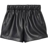 Mango Kids imitatieleren short zwart