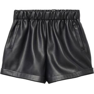 Mango Kids imitatieleren short zwart