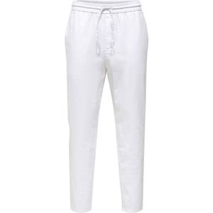 ONLY & SONS tapered fit broek ONSLINUS bright white