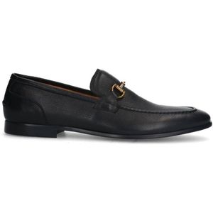 Manfield leren loafers met gesp zwart