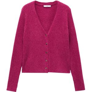 Mango vest met wol roze