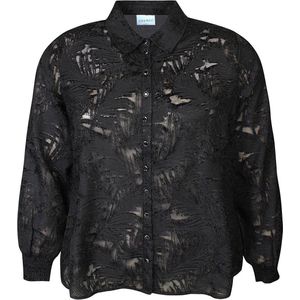 Zhenzi - Blouse - Zwart - Lange Mouwen - Knoopsluiting