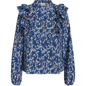 VILA blouse VIDOGMA met all over print blauw