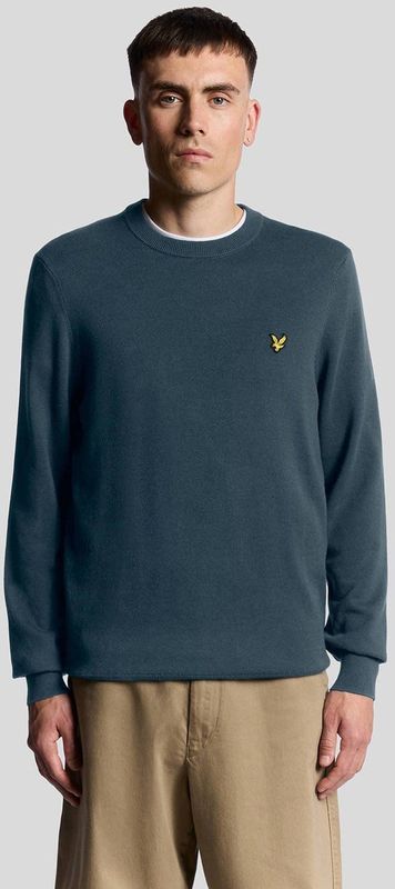 Lyle & Scott katoenen trui met ronde hals - blauw