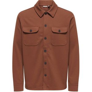 ONLY & SONS overshirt gebreid bruin