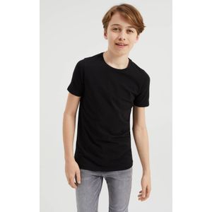 WE Fashion basic T-shirt - set van 2 zwart