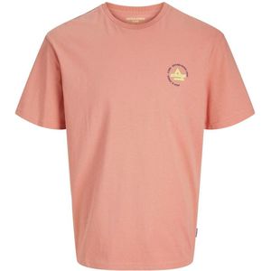 JACK & JONES CORE regular T-shirt JCOFAST met backprint roze