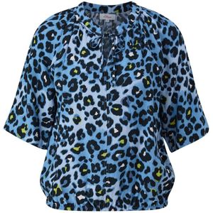 s.Oliver blousetop met panterprint lichtblauw/ blauw/ zwart