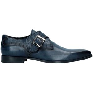 Manfield Black Label Leren Gespschoenen Blauw