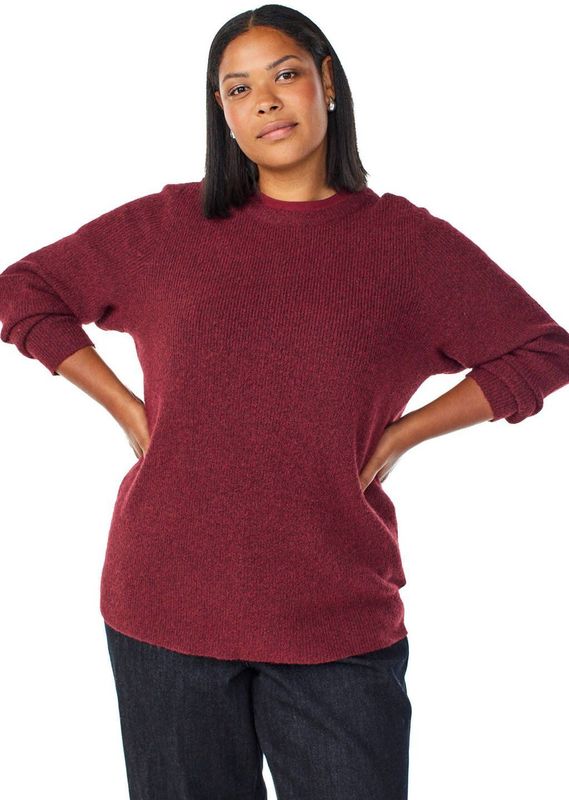 Zizzi gebreide trui donkerrood