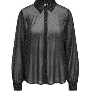 ONLY semi-transparante blouse ONLDJINA met kleine studs zwart