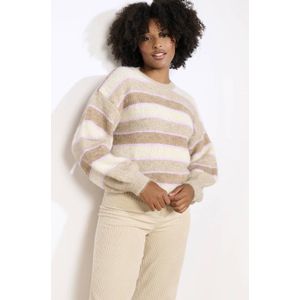 LOLALIZA gestreepte pullover ecru