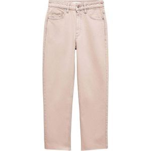 Mango cropped straight jeans lichtroze