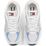 Tommy Jeans leren sneakers wit/blauw