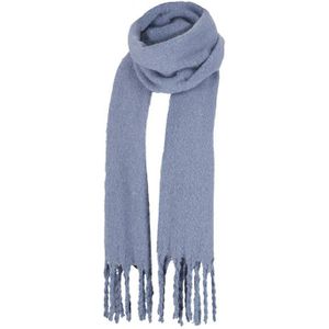 Sarlini sjaal met franjes denimblauw
